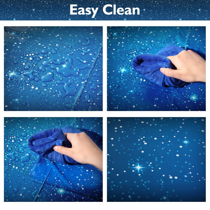 Tatuo Space Tablecloth Starry Night Tablecloth Decorations Plastic Galaxy Table Cover Space Stars Theme Party Supplies for Birthday Home Decorations, 54 x 108 Inch (8 Pieces) - Image 4